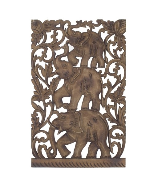Signes Grimalt By SIGRIS - Adorno Pared Elefantes Marrón de Mdf | Placa de Madera Placa Decorativa Placas Decorativas