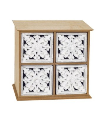 Signes Grimalt By SIGRIS - Joyero organizador 4 cajones Marrón de Mdf | Caja Mueble Almacenamiento Caja De Almacenamiento