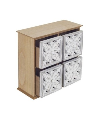 Signes Grimalt By SIGRIS - Joyero organizador 4 cajones Marrón de Mdf | Caja Mueble Almacenamiento Caja De Almacenamiento