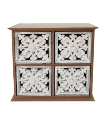 Signes Grimalt By SIGRIS - Joyero organizador 4 cajones Marrón de Mdf | Caja Mueble Almacenamiento Caja De Almacenamiento
