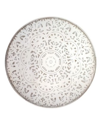Signes Grimalt By SIGRIS - Plato con Mosaico Blanco de Mdf | Plato Decoracion Mesa Salon Decoracion Boho 3x40x40cm