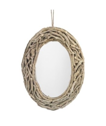 Espejo Decorativo de Madera Natural para Pared, Diseño Elegante y Funcional, Ideal para Salones y Dormitorios