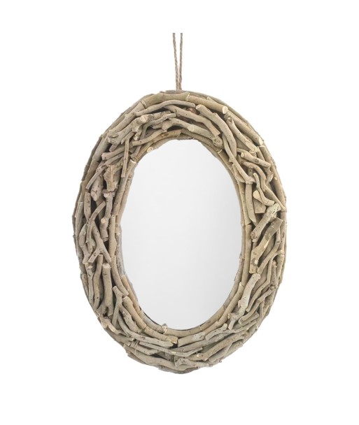 Espejo Decorativo de Madera Natural para Pared, Diseño Elegante y Funcional, Ideal para Salones y Dormitorios