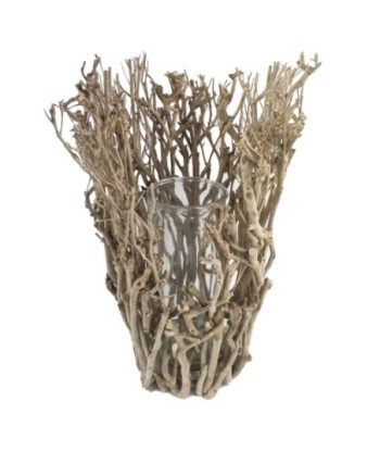 Portavelas de Madera de Pino Tea, Elegante Decoración para Hogar, Ideal para Candelas y Aromaterapia, 43 cm x
