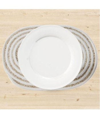 Signes Grimalt By SIGRIS - Salvamantel Blanco de Fibra Vegetal-Cuerda | Salvamanteles Mantel Individual Salvamanteles