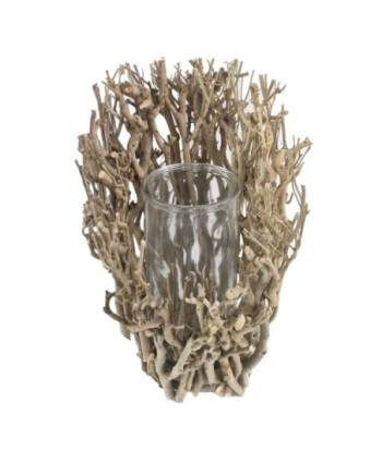 Portavelas de Madera de Pino Tea, Elegante y Moderno, Decoración Perfecta para Hogar, Regalo Ideal para Cualquier
