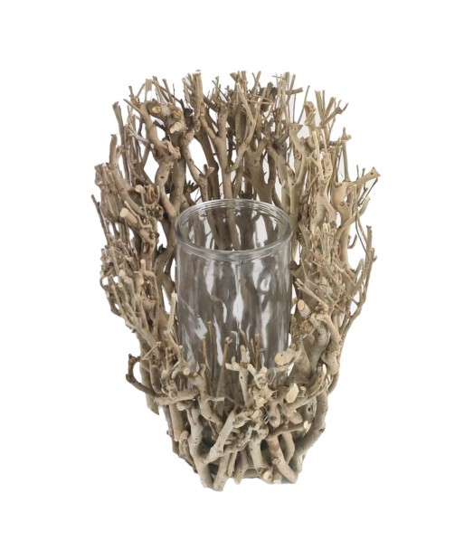 Portavelas de Madera de Pino Tea, Elegante y Moderno, Decoración Perfecta para Hogar, Regalo Ideal para Cualquier