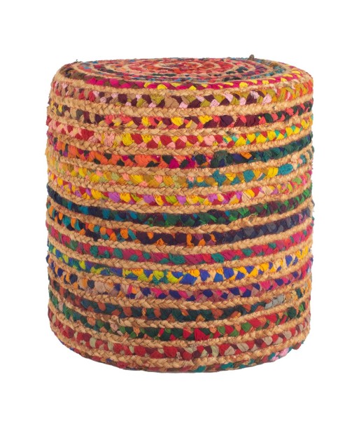 Signes Grimalt By SIGRIS - Puff redondo Rojo de 70%Algodon 30%Yute | Puff Puf Yute Puf Mimbre 1x1x1cm