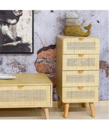 Signes Grimalt By SIGRIS - Cajonero 4 Cajones Marrón de Mdf | Cajonera Aparador Industrial Aparador Rustico 82x30x37cm