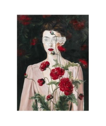 Signes Grimalt By SIGRIS - Cuadro Mujer con Rosas Negro de Pintura | Cuadro Cuadros Decoracion Salon Cuadros Para