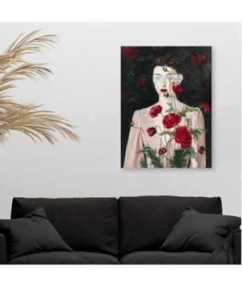 Signes Grimalt By SIGRIS - Cuadro Mujer con Rosas Negro de Pintura | Cuadro Cuadros Decoracion Salon Cuadros Para