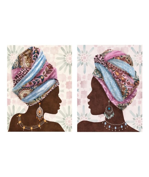 By Sigris - Cuadro Mujer Africana 2 Unidades Marrón de Pintura | Cuadro Cuadros Decoracion Salon Cuadros Para