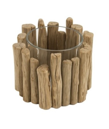 Portavelas de Madera de Castaño para Decoración Elegante en Hogar, Ideal para Crear Ambientes Acogedores y Románticos