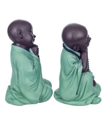 Signes Grimalt By SIGRIS - Figura Monje 2 Unidades Verde de Resina | Figura de Buda Figuras Decorativas Decoracion