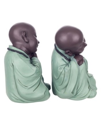 Signes Grimalt By SIGRIS - Figura Monje 2 Unidades Verde de Resina | Figura de Buda Figuras Decorativas Decoracion