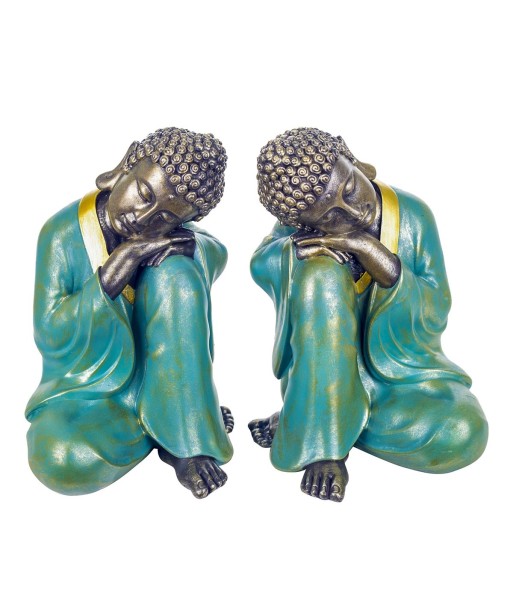 Signes Grimalt By SIGRIS - Figura Buda 2 Unidades Azul de Resina | Figura de Buda Figuras Decorativas Decoracion