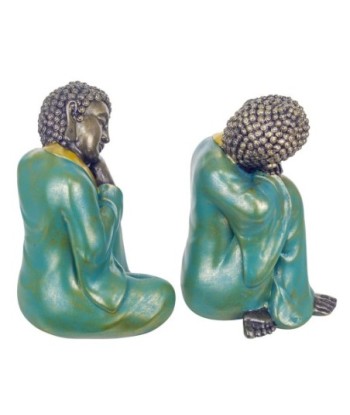 Signes Grimalt By SIGRIS - Figura Buda 2 Unidades Azul de Resina | Figura de Buda Figuras Decorativas Decoracion