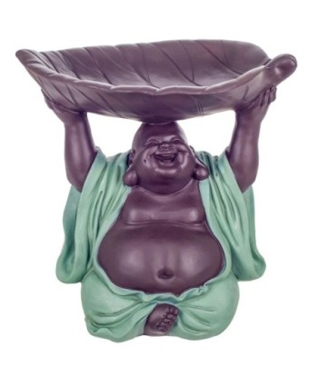 Signes Grimalt By SIGRIS - Figura buda con plato Azul de Resina | Figura de Buda Figuras Decorativas Decoracion