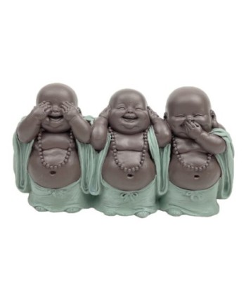 Signes Grimalt By SIGRIS - Figura Buda no ve-oir-hablar Verde de Resina | Figura de Buda Figuras Decorativas Decoracion