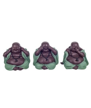 Signes Grimalt By SIGRIS - Figura Buda no ve/oir/hablar 3 Unidades Azul de Resina | Figura de Buda Figuras Decorativas