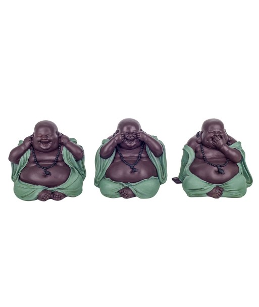 Signes Grimalt By SIGRIS - Figura Buda no ve/oir/hablar 3 Unidades Azul de Resina | Figura de Buda Figuras Decorativas