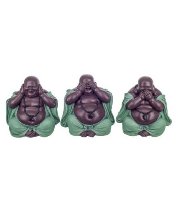 Signes Grimalt By SIGRIS - Figura Buda no ve/oir/hablar 3 Unidades Azul de Resina | Figura de Buda Figuras Decorativas