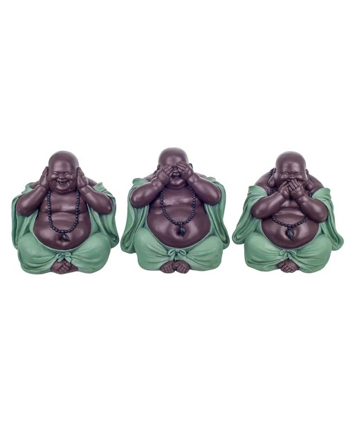 Signes Grimalt By SIGRIS - Figura Buda no ve/oir/hablar 3 Unidades Azul de Resina | Figura de Buda Figuras Decorativas
