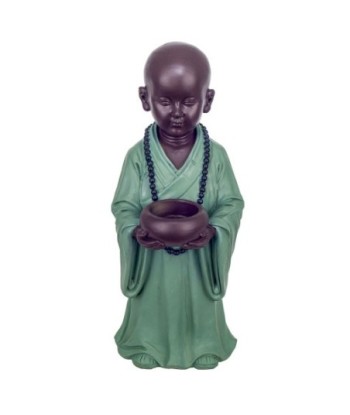 Signes Grimalt By SIGRIS - Figura monje con plato Verde de Resina | Figura de Buda Figuras Decorativas Decoracion