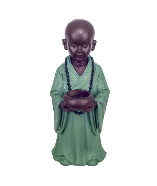 Signes Grimalt By SIGRIS - Figura monje con plato Verde de Resina | Figura de Buda Figuras Decorativas Decoracion