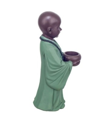Signes Grimalt By SIGRIS - Figura monje con plato Verde de Resina | Figura de Buda Figuras Decorativas Decoracion