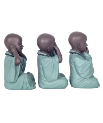 Signes Grimalt By SIGRIS - Figura monje no ve-oye-habla 3 Unidades Verde de Resina | Figura de Buda Figuras Decorativas