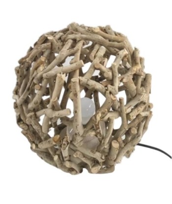 Lámpara de Madera de Pino Tea, Diseño Moderno y Funcional, Ideal para Decoración de Interiores, 27 cm x 27 cm