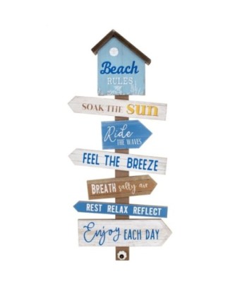 Signes Grimalt By SIGRIS - Adorno Pared Beach Azul de Mdf | Figura Marinera Aplique Pared Adornos Náuticos 83x6x35cm