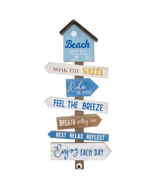 Signes Grimalt By SIGRIS - Adorno Pared Beach Azul de Mdf | Figura Marinera Aplique Pared Adornos Náuticos 83x6x35cm
