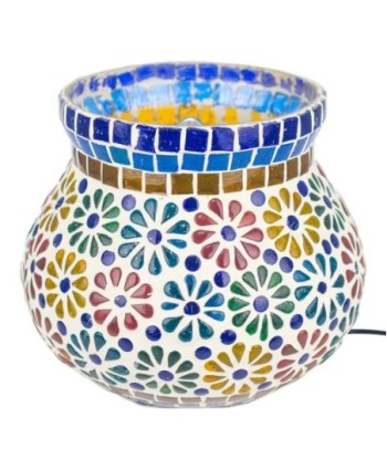 Signes Grimalt By SIGRIS - Lámpara marroquí Multicolor de Cristal Vidrio | Lámpara de Sobremesa Lampara Mesa De