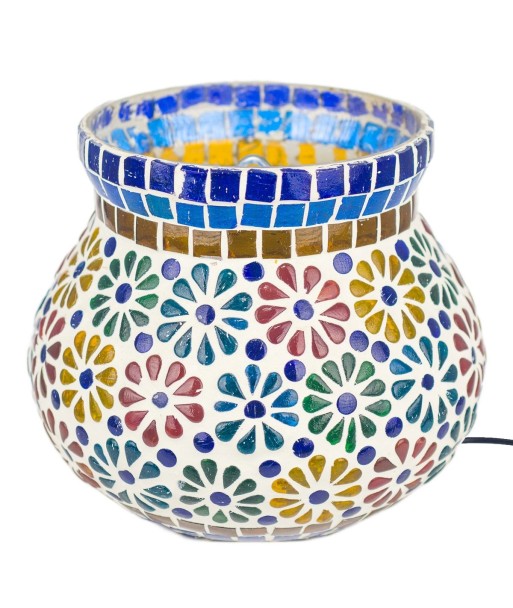 Signes Grimalt By SIGRIS - Lámpara marroquí Multicolor de Cristal Vidrio | Lámpara de Sobremesa Lampara Mesa De