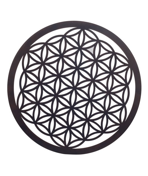 Signes Grimalt By SIGRIS - Flor de la vida Negro de Metal | Aplique Metal Mandalas Decorativos Mandalas Decorativos