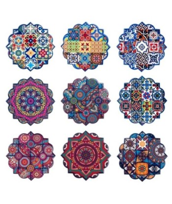 ORIGEN Home Decor - Posavasos con expositor Pack 72 Unidades Cocina | Posavasos Multicolor - 0x11x11 cm