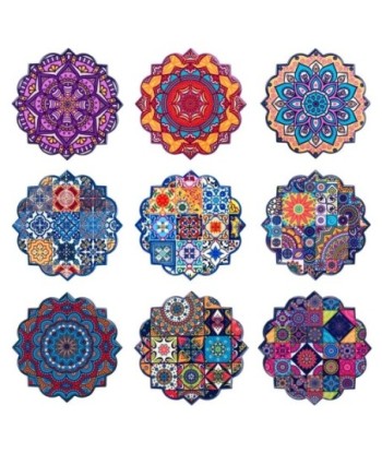 ORIGEN Home Decor - Posavasos con expositor Pack 72 Unidades Cocina | Posavasos Multicolor - 0x11x11 cm