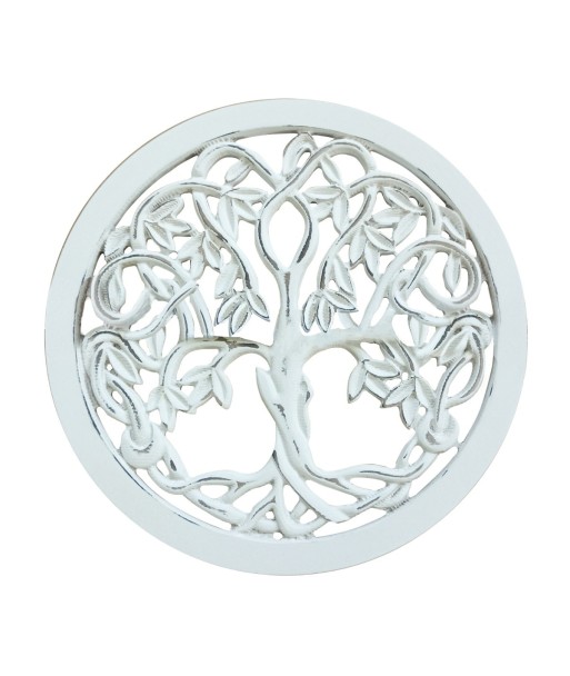 By SIGRIS Adorno Arbol de la Vida Blanco de Madera 30X1X30cm Colgante Mandalas Decorativos Mandalas Decorativos
