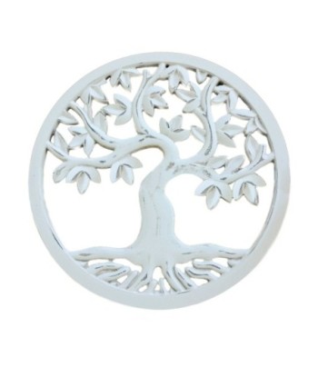 By SIGRIS Adorno Arbol de la Vida Blanco de Madera 40X1X40cm Colgante Mandalas Decorativos Mandalas Decorativos