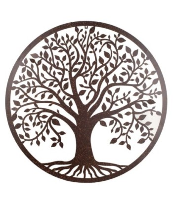 By SIGRIS Adorno Arbol de la Vida Negro de Metal 82X1X82cm Aplique Metal Mandalas Decorativos Mandalas Decorativos