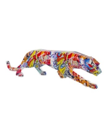 By SIGRIS Figura Leopardo Multicolor de Resina 14X9X48cm Figura de Animal Figuras Decoracion Figuras Decoracion