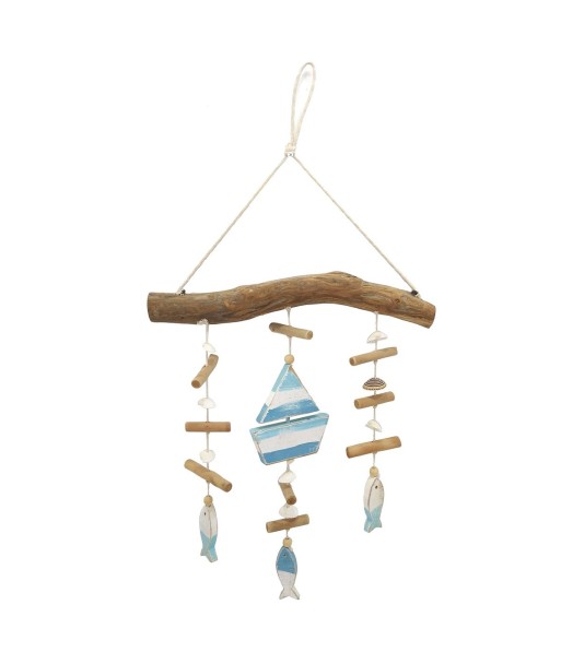 Signes Grimalt By SIGRIS - Colgante marinero Azul de Madera | Colgante Aplique Pared Adornos Náuticos 50x11x37cm