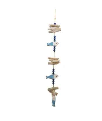 Signes Grimalt By SIGRIS - Colgante marinero Azul de Madera | Colgante Aplique Pared Adornos Náuticos 65x8x10cm