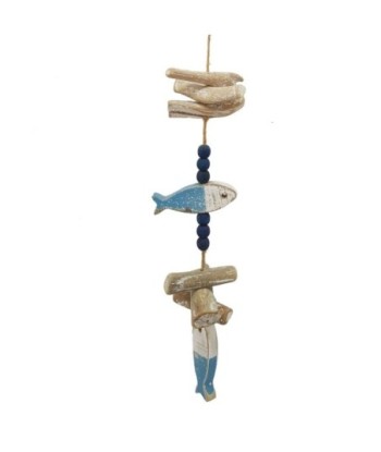 Signes Grimalt By SIGRIS - Colgante marinero Azul de Madera | Colgante Aplique Pared Adornos Náuticos 65x8x10cm