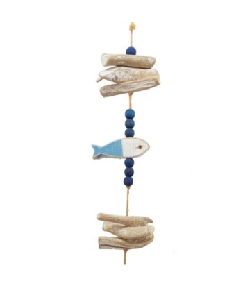 Signes Grimalt By SIGRIS - Colgante marinero Azul de Madera | Colgante Aplique Pared Adornos Náuticos 65x8x10cm