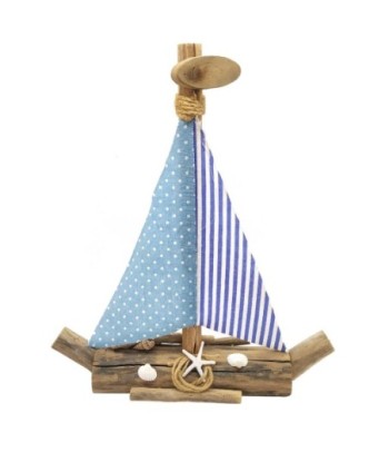 Signes Grimalt By SIGRIS - Barco velero Azul de Madera | Colgante Aplique Pared Adornos Náuticos 41x8x36cm