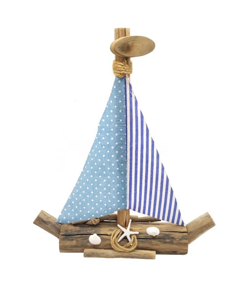Signes Grimalt By SIGRIS - Barco velero Azul de Madera | Colgante Aplique Pared Adornos Náuticos 41x8x36cm