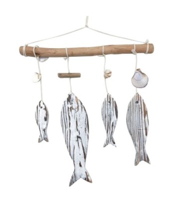 Signes Grimalt By SIGRIS - Colgante marinero Gris de Madera | Figura Marinera Aplique Pared Adornos Náuticos 40x7x38cm